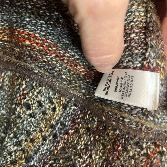 Est 1946 Brown Multicolor Knit Open Front Fringe Sweater Vest Women's Size Small - Picture 9 of 10